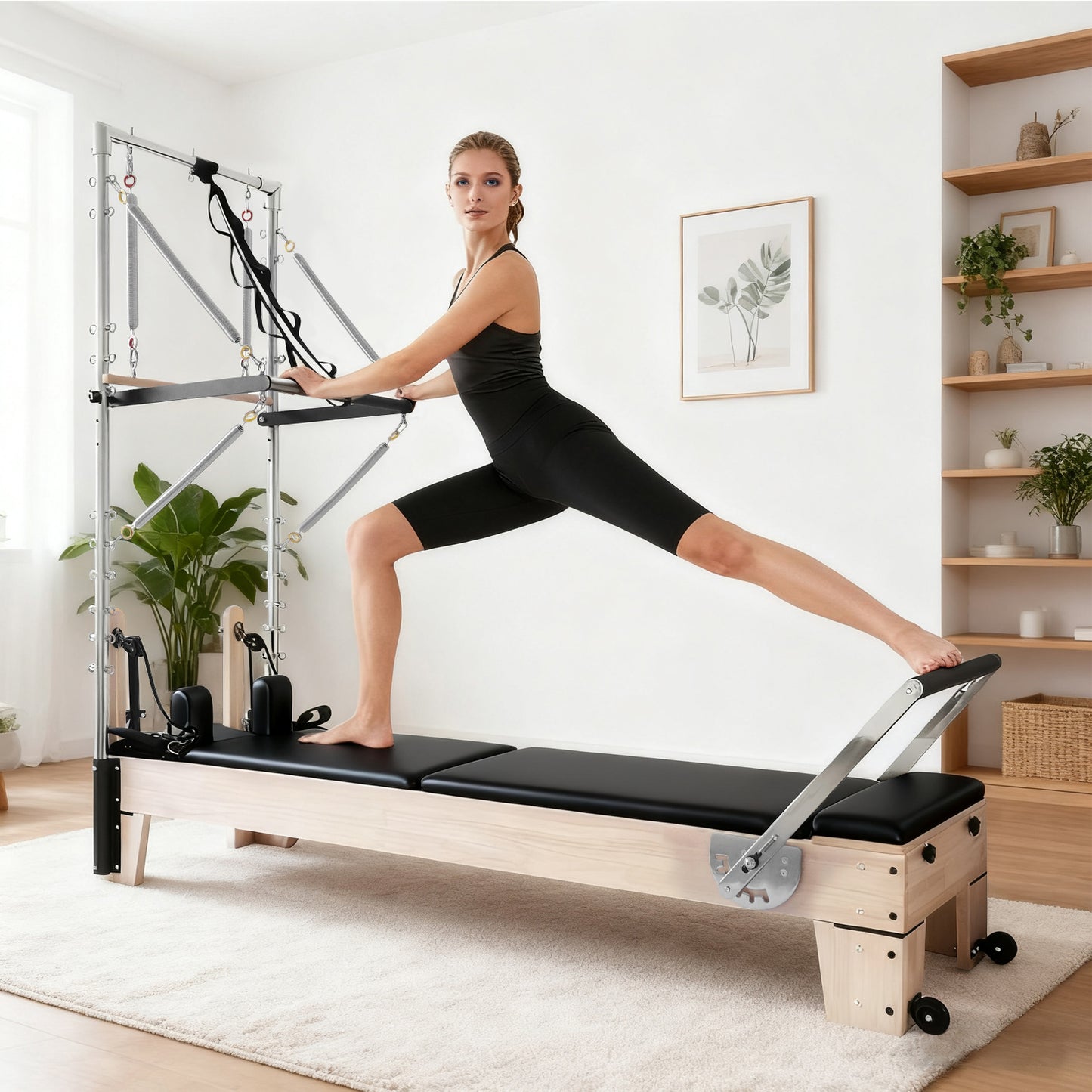 Pilates Reformer with Tower - Black
