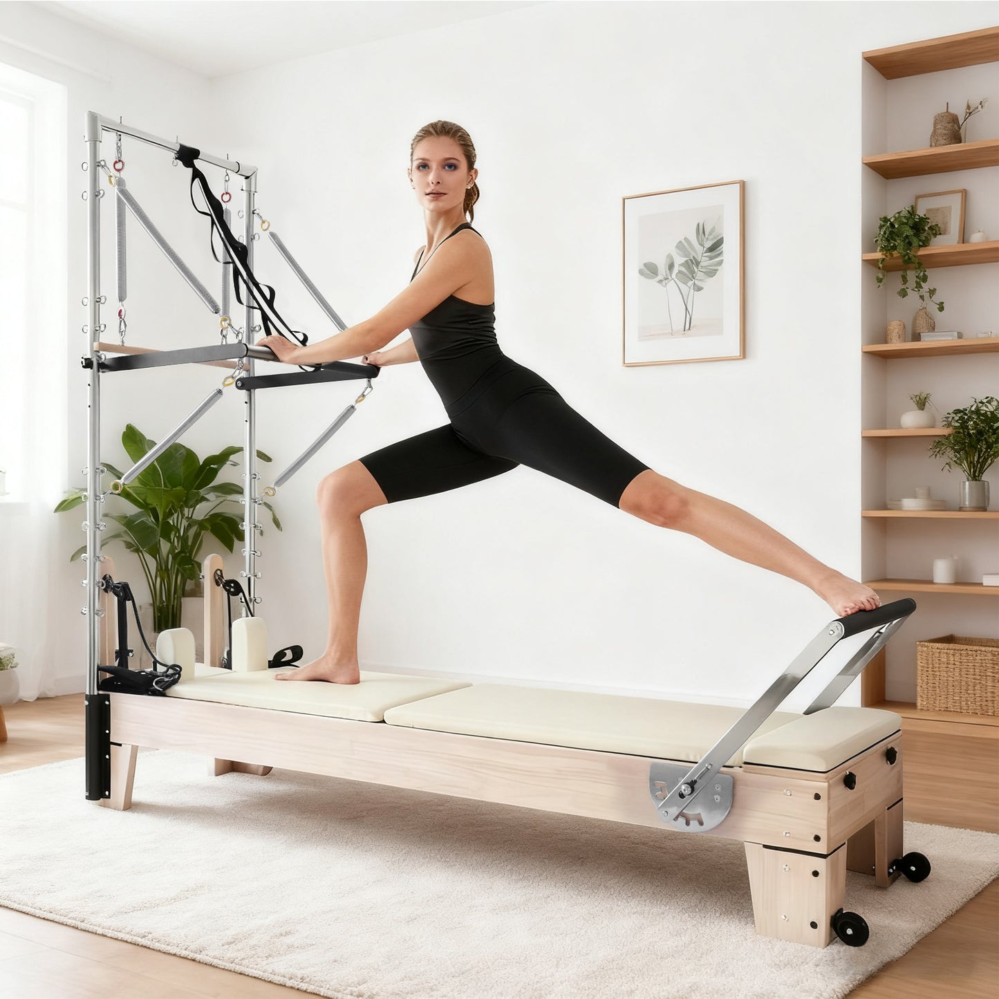Pilates Reformer with Tower - White