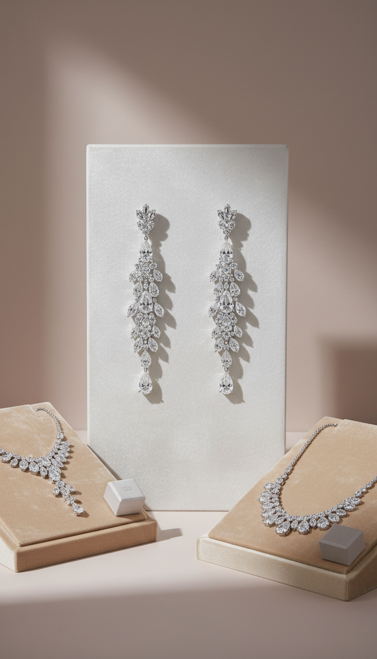 Cascade diamond earrings in 18K gold