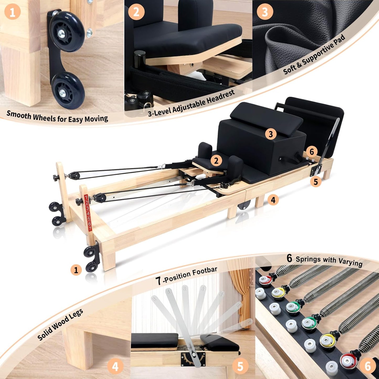 Foldable Pilates Reformer DL30