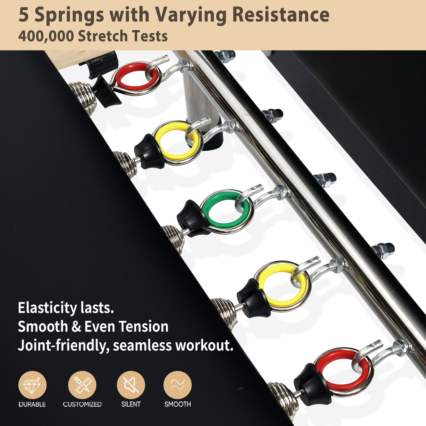 Foldable Pilates Reformer DY10 Silver Legs