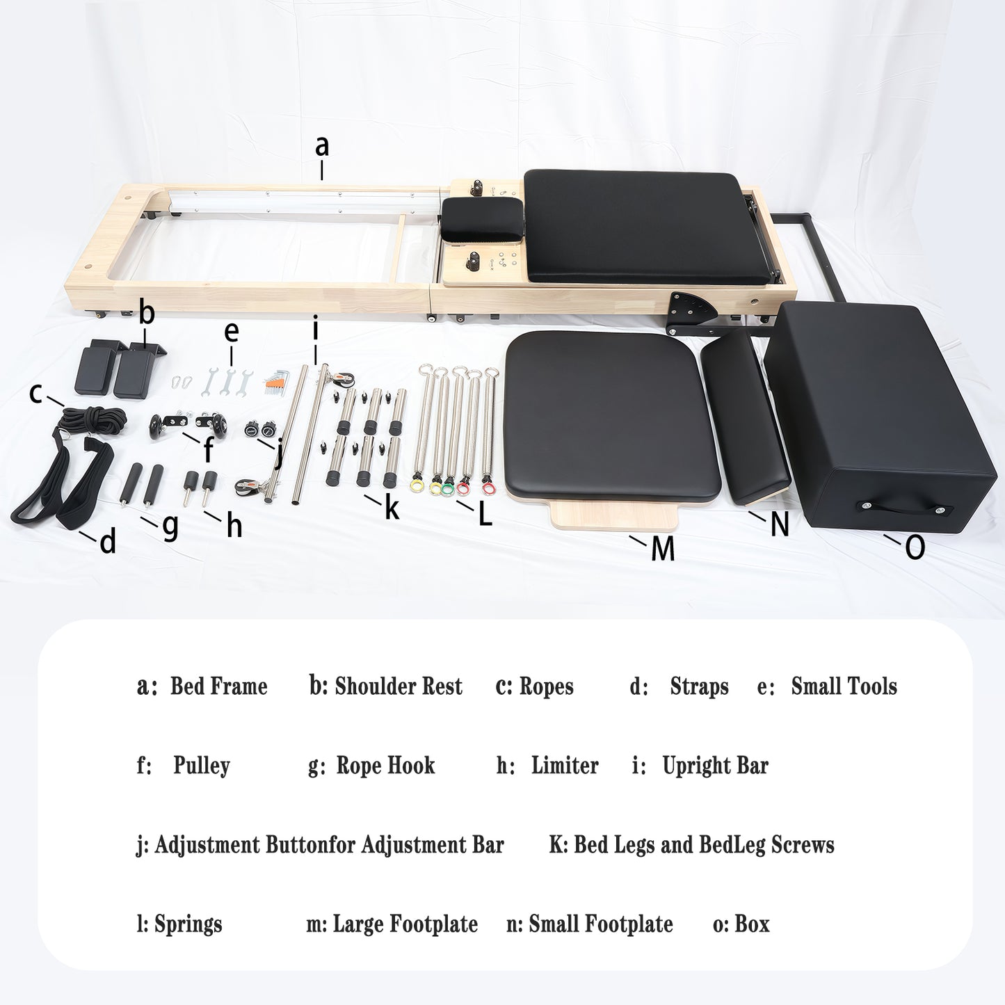 Foldable Pilates Reformer DY10 Silver Legs
