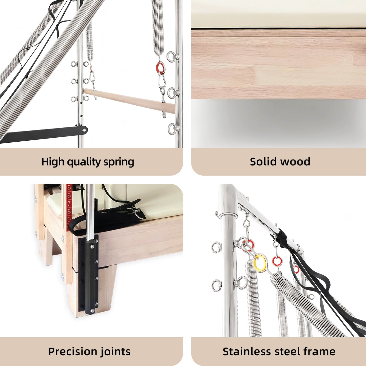 Pilates Reformer with Tower - White
