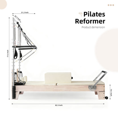 Pilates Reformer with Tower - White