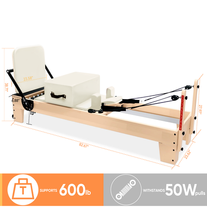 Commercial Pilates Reformer MT07 - White