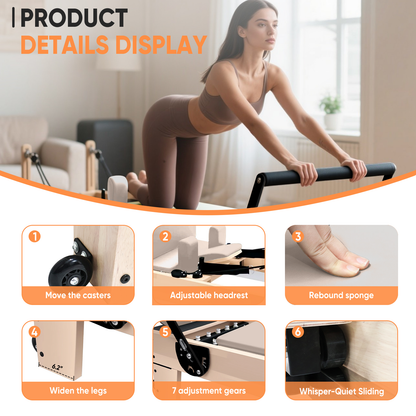 Commercial Pilates Reformer MT07 - Pink