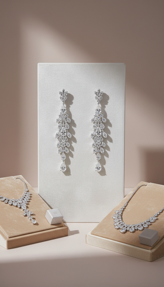 Cascade diamond earrings in 18K gold