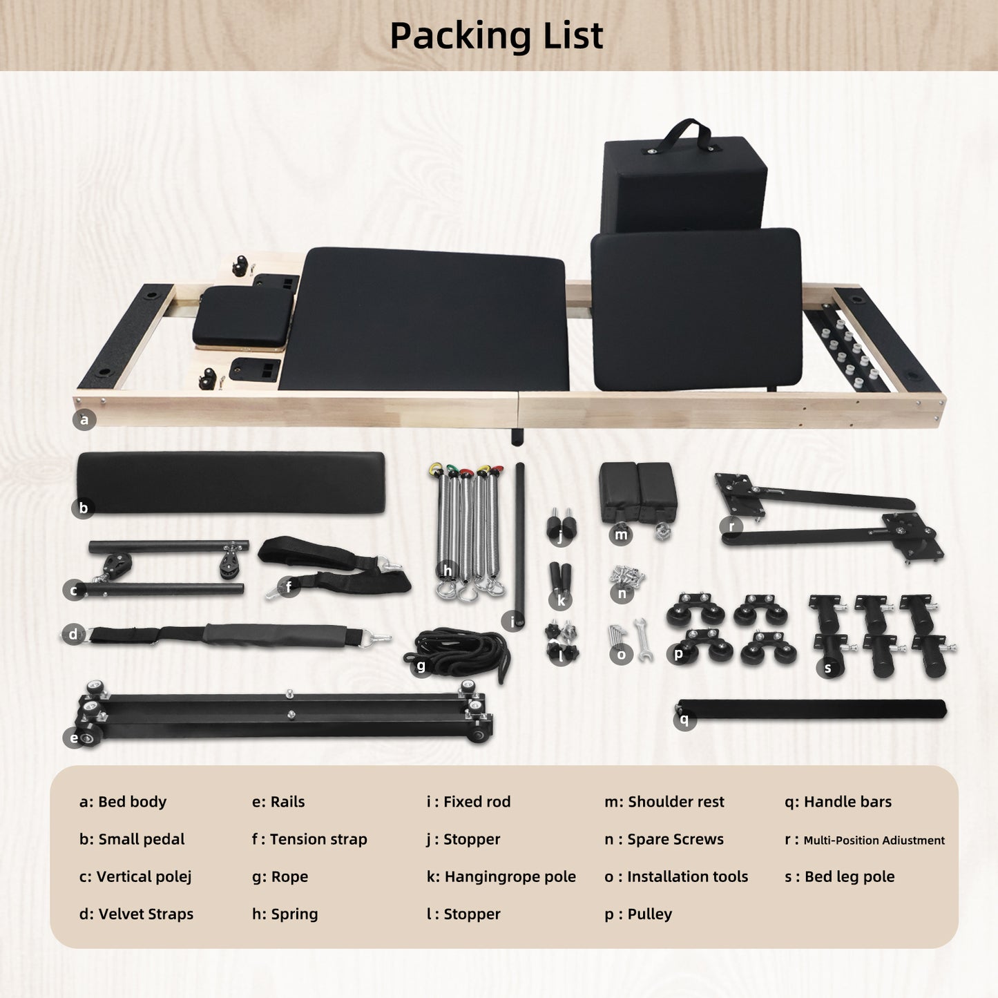 Pilates Reformer with Adjustable Height