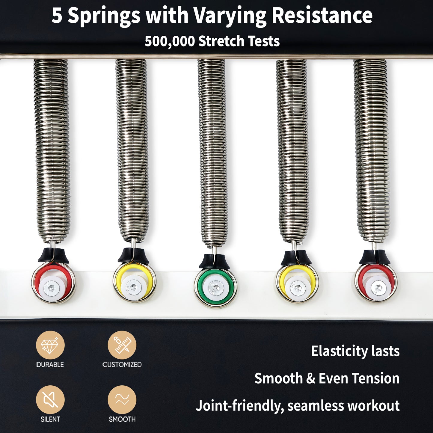 Aluminum Foldable Pilates Reformer DL13 - White