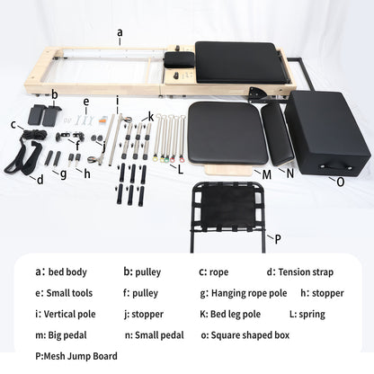 Foldable Pilates Reformer DY10 Black Legs