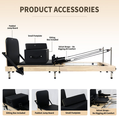 Foldable Pilates Reformer DY10 Silver Legs